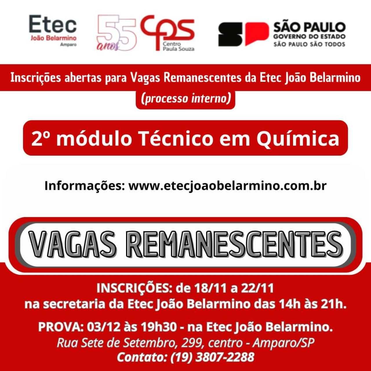 VAGAS REMANESCENTES 1ºSEMESTRE 2025