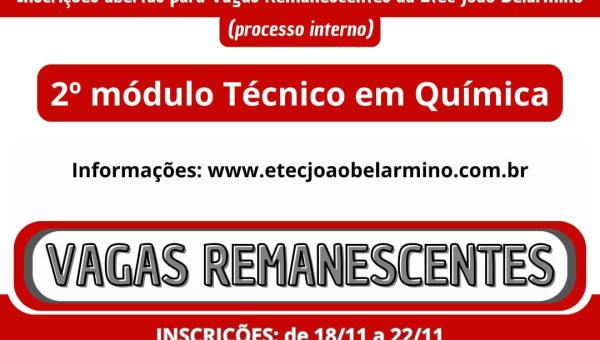 VAGAS REMANESCENTES 1ºSEMESTRE 2025